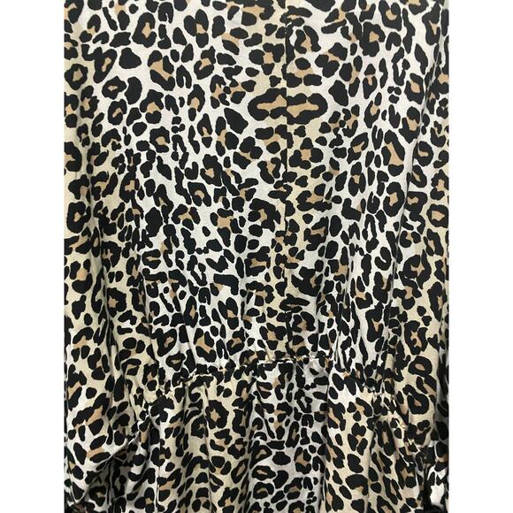 Sim & Sam Leopard Print Kimono Open Cardigan  Top Sz XL Boho Indie Artsy - Picture 6 of 7